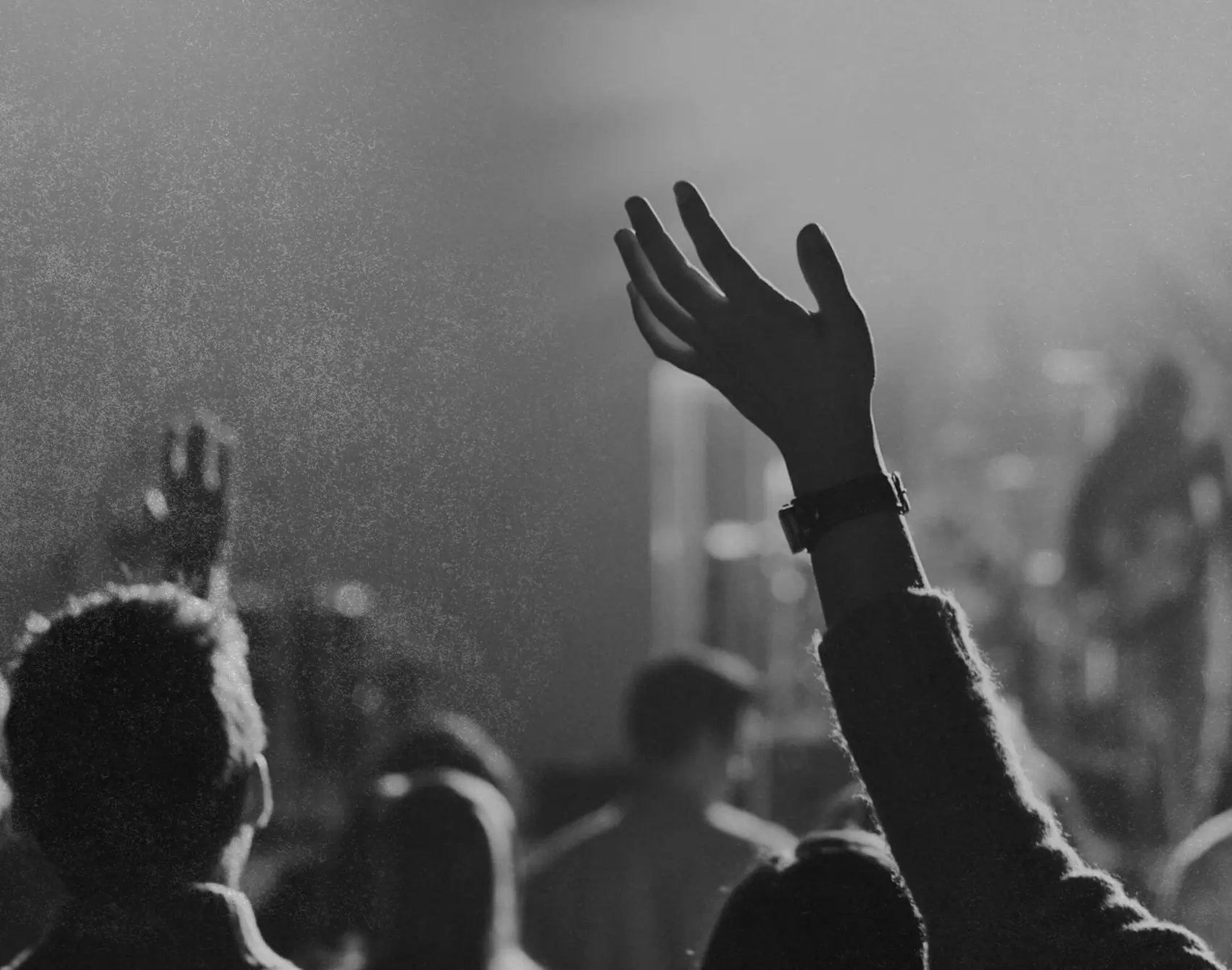 Hands raised in worship at a previous Bride Tribe Advance